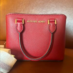 Michael Kors Scarlet Red MINI BAG Satchel Purse